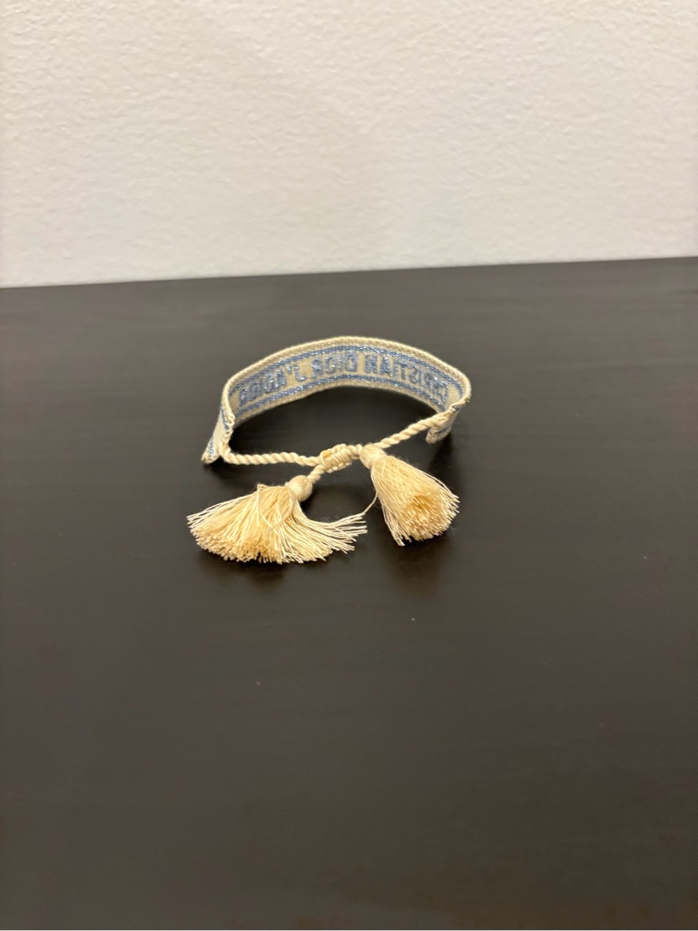 Christian dior J’adior blue metalic and cream cotton woven bracelet adjustable - Picture 4 of 4